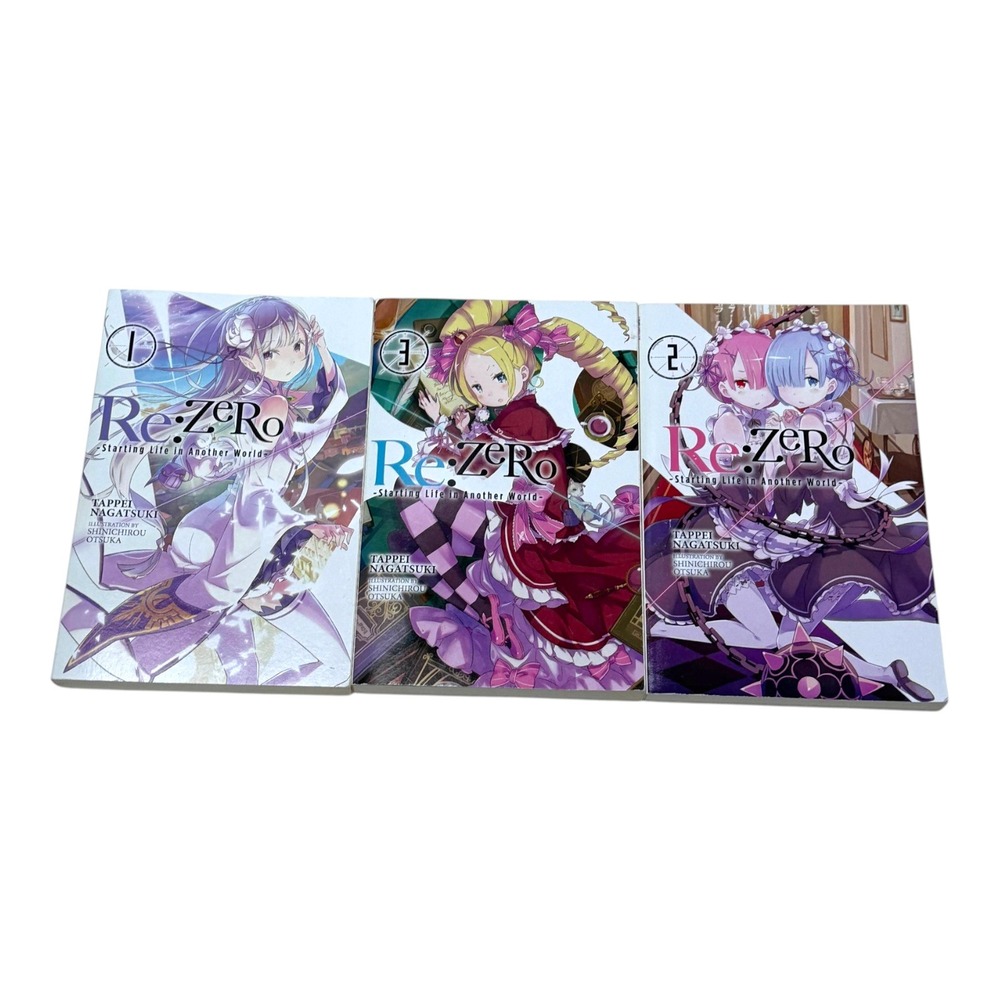 Yen On Re:Zero Starting Life in Another World PB Book Light Novel Lot 3 Vol 1-3‎
